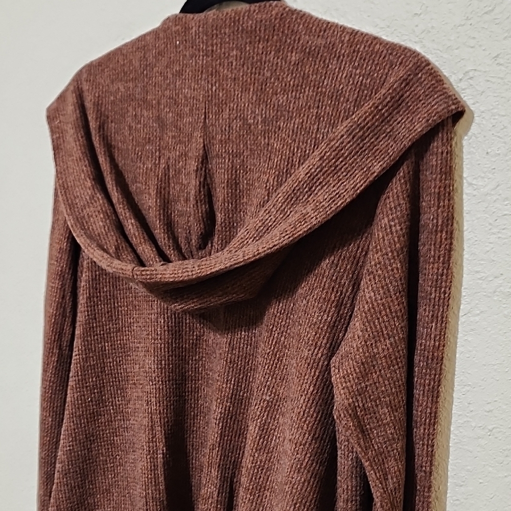 Monrow Brown Cardigan Sweater with Ruffled Detailing - Picture 11 of 12